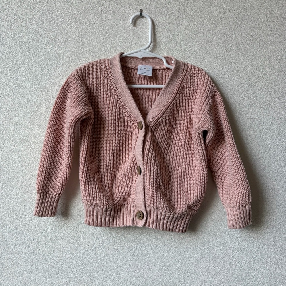 3T Little Co. by Lauren Conrad Cozy Pink Button-Up Cardigan 100% Cotton